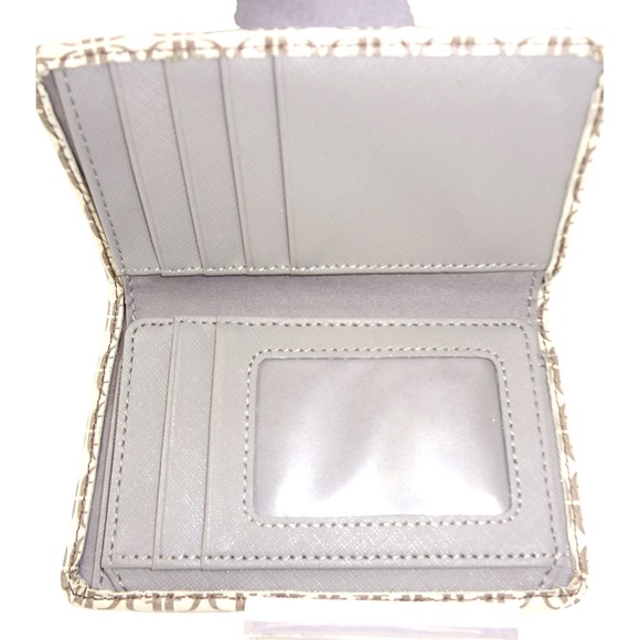 Fossil Felicity Tote Bag Wallet Set Signature Logo Taupe and Tan w Leather Trim - Picture 16 of 16